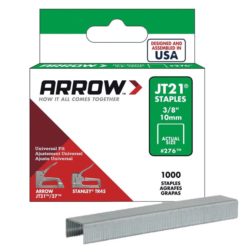 Arrow Fastener Arrow 276 JT21 3/8-Inch / 10mm Staples, 1000 Staples, Pack of 12 - Image 2